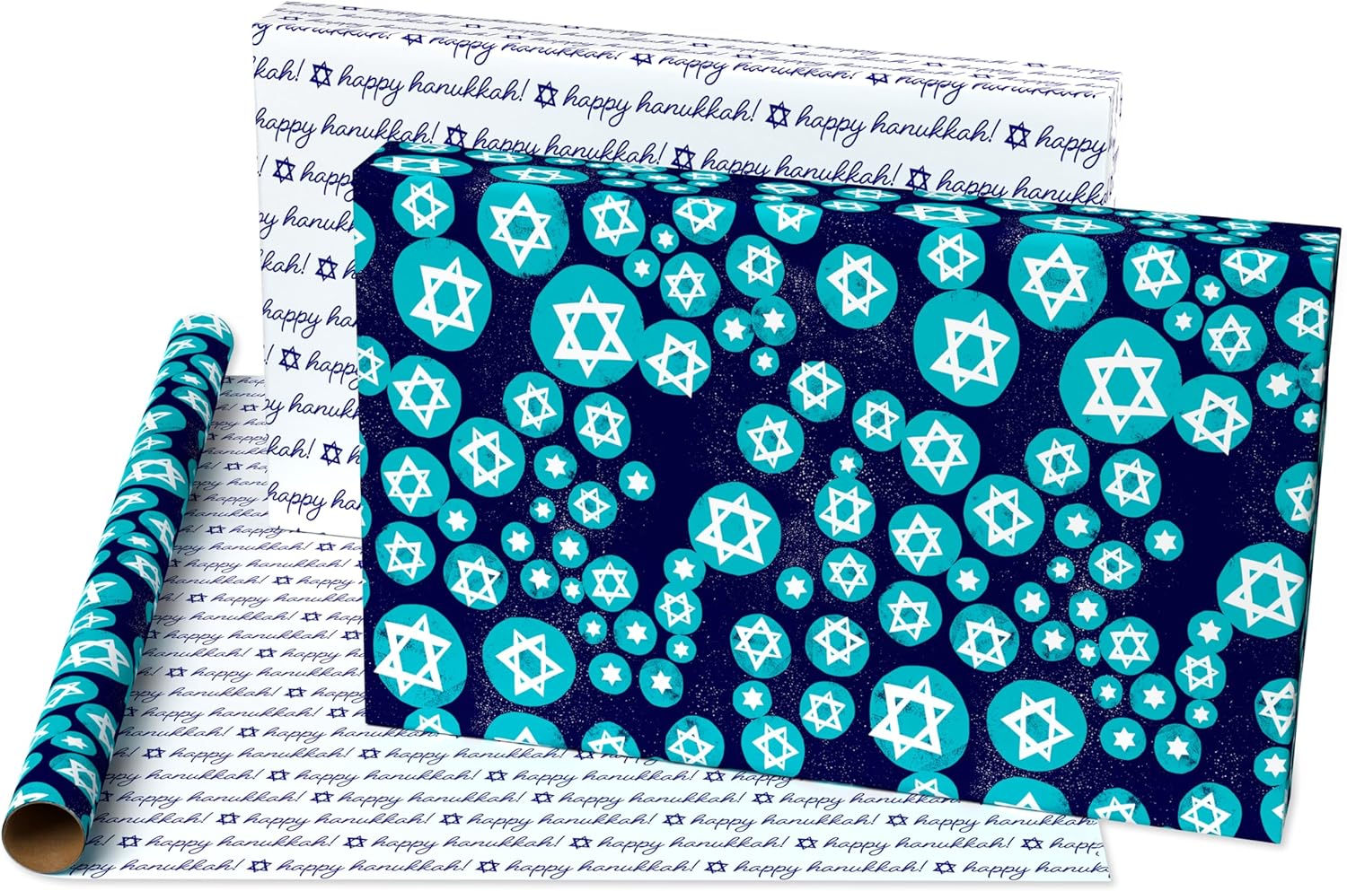 American Greetings Reversible Hanukkah Wrapping Paper 4 Rolls 120 Sq Ft