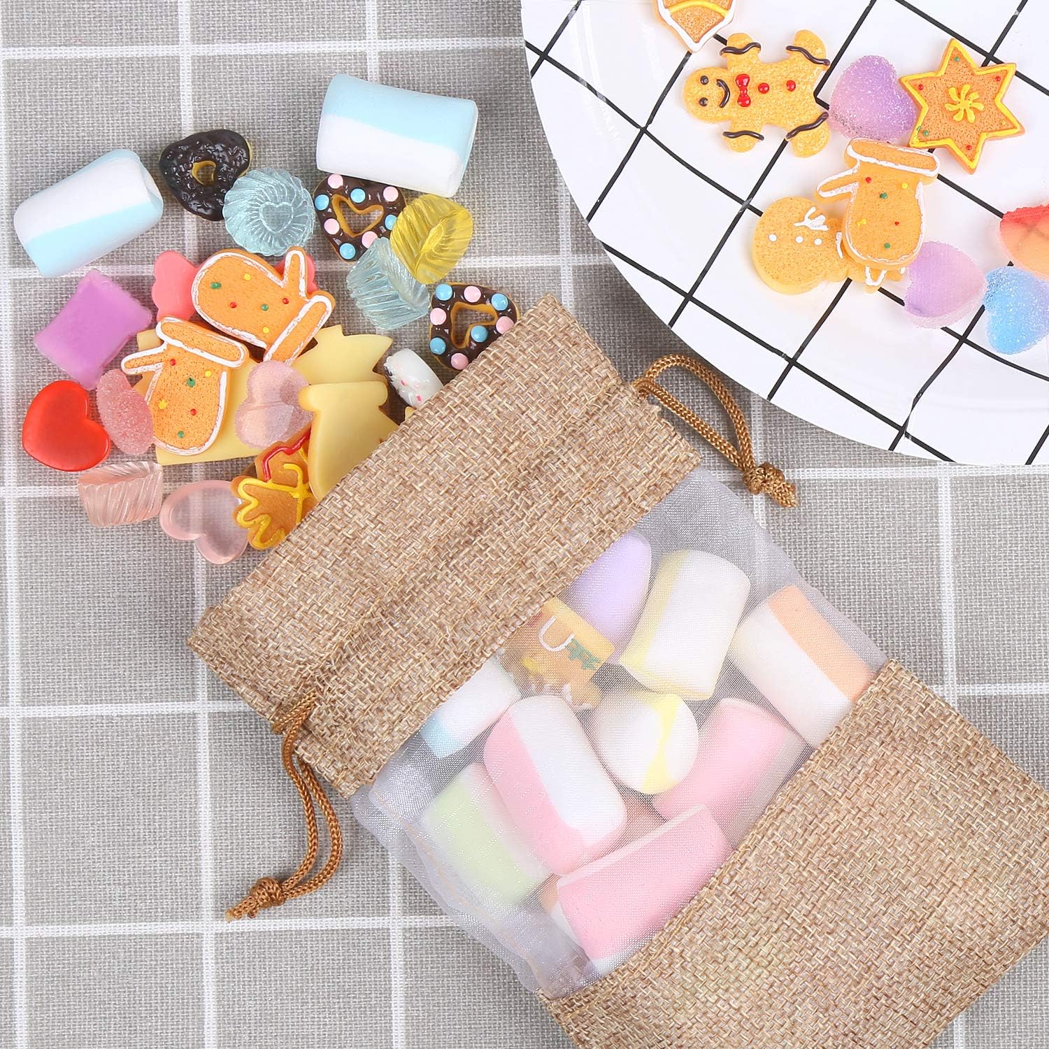 CCINEE 24pcs Burlap Drawstring Gift Bags
