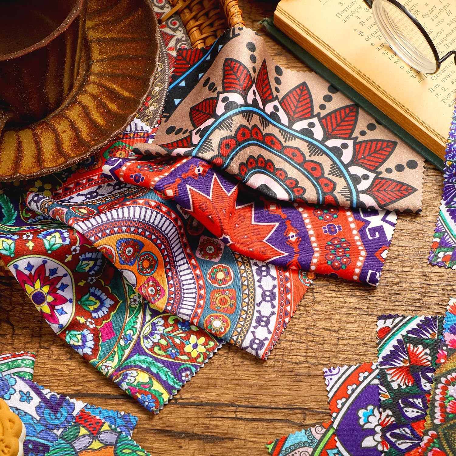 24 Pcs Mandala Microfiber Cleaning Cloths for Glasses