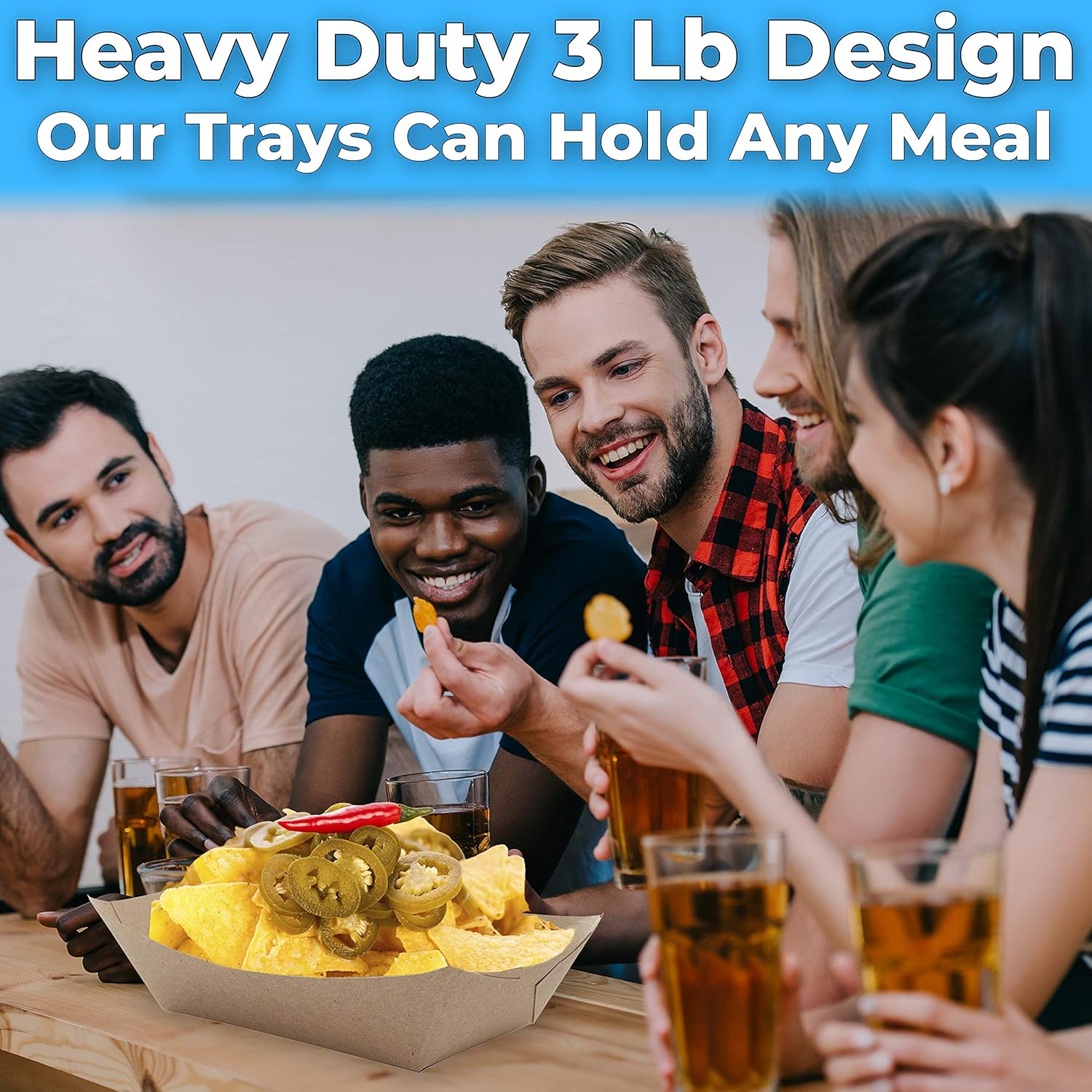 Avant Grub 3lb Eco-Friendly Food Holder Trays 50-Pack