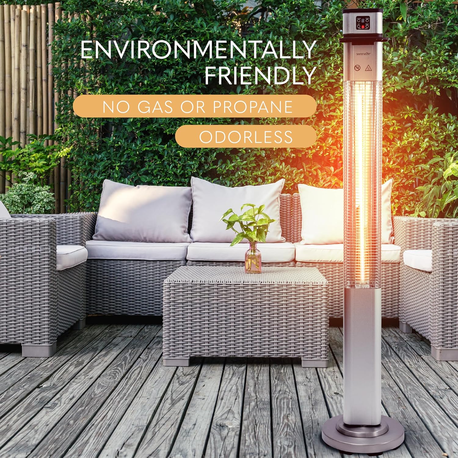 SereneLife Infrared Patio Heater with Remote Control