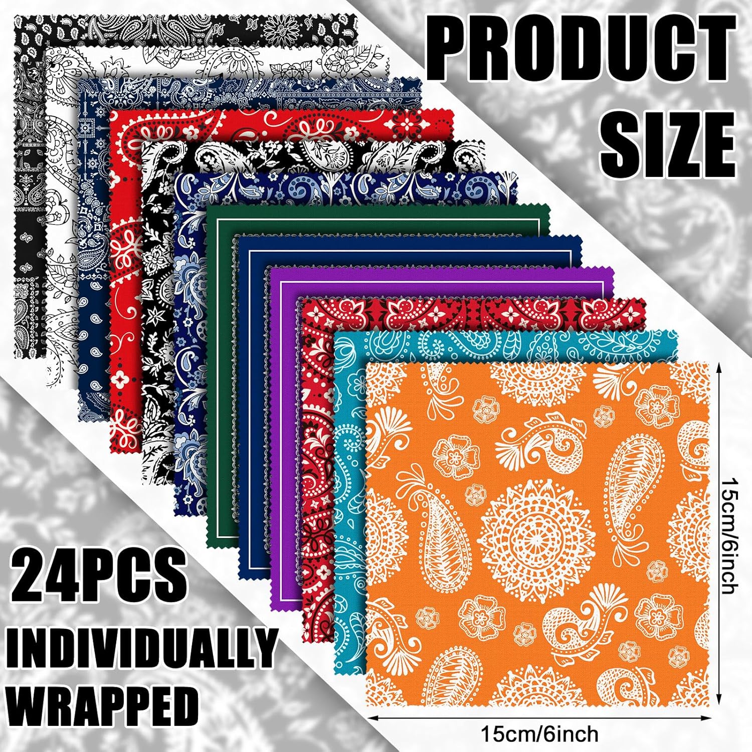 24 Pcs Microfiber Cleaning Cloths Paisley Pattern