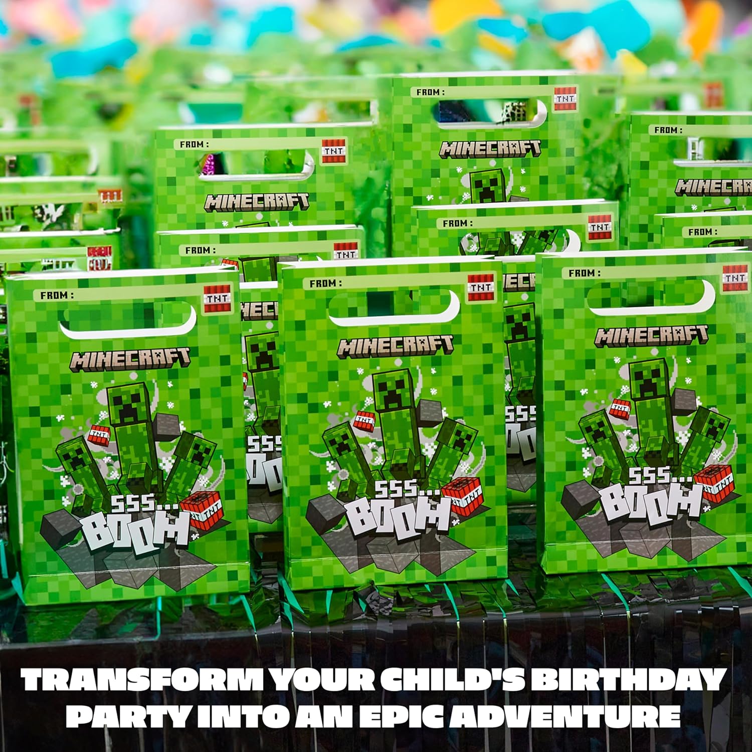 Minecraft Party Favor Bags 10 Pcs Kids Themed Gift Bags
