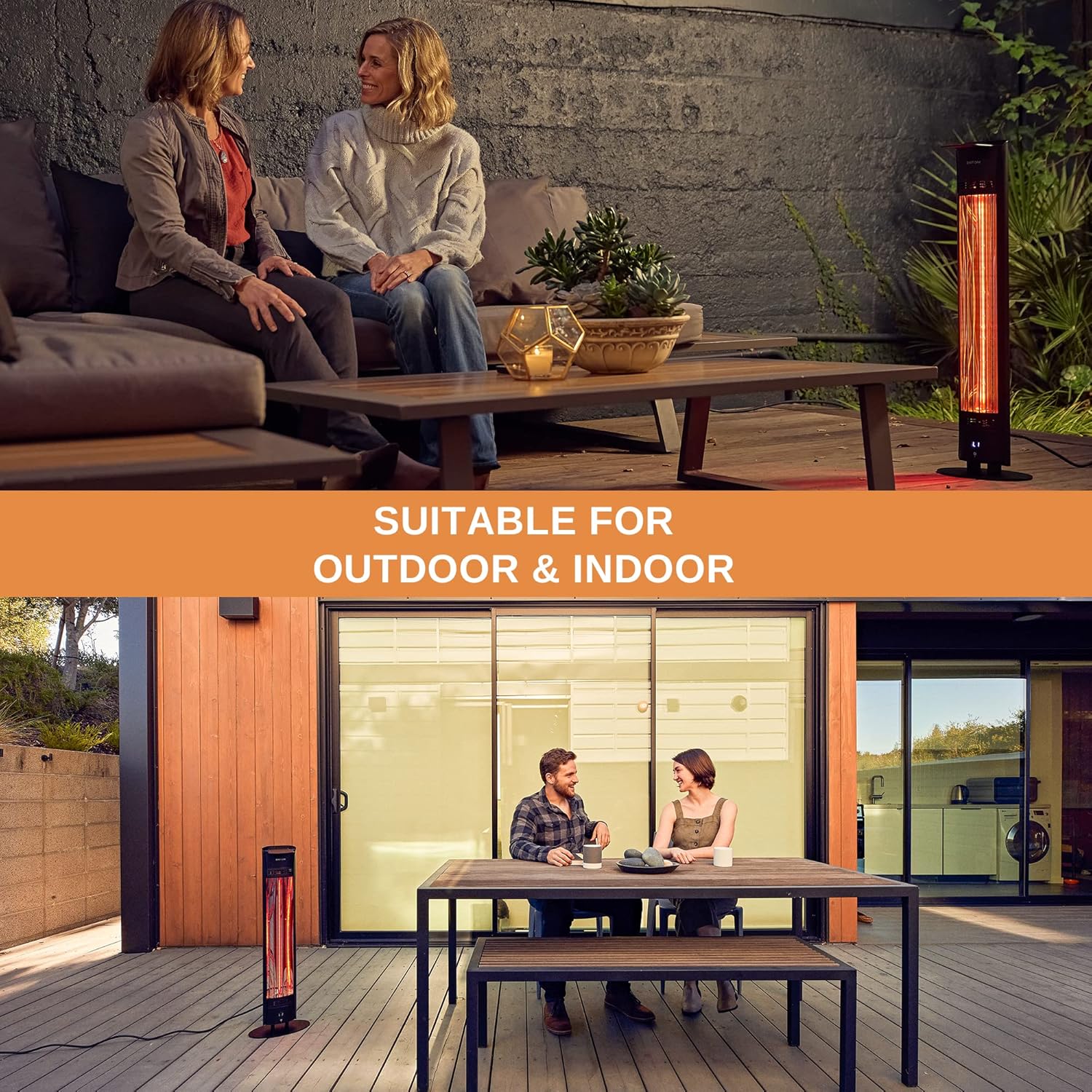EAST OAK 1500W Electric Infrared Heater with Remote and 24H Timer